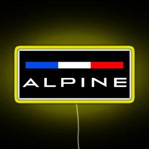 Alpine F1 team colors RGB neon sign yellow