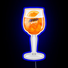 Load image into Gallery viewer, Aperol Spritz in a Glass RGB neon sign blue