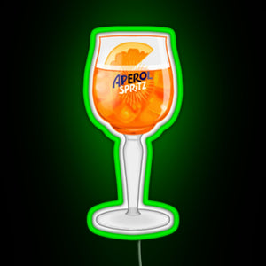 Aperol Spritz in a Glass RGB neon sign green