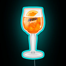 Load image into Gallery viewer, Aperol Spritz in a Glass RGB neon sign lightblue 
