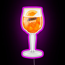 Load image into Gallery viewer, Aperol Spritz in a Glass RGB neon sign  pink