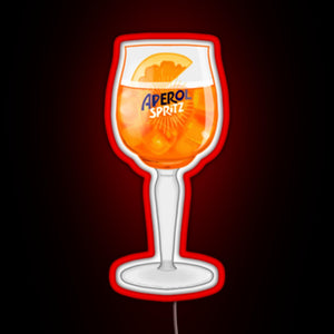 Aperol Spritz in a Glass RGB neon sign red