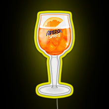 Load image into Gallery viewer, Aperol Spritz in a Glass RGB neon sign yellow
