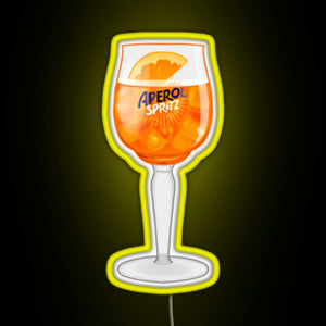 Aperol Spritz in a Glass RGB neon sign yellow