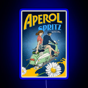Aperol Spritz Social RGB neon sign blue