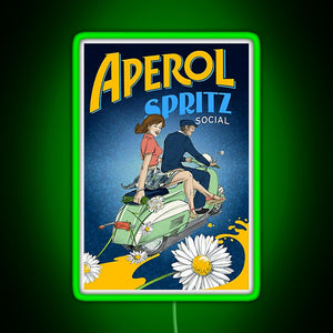 Aperol Spritz Social RGB neon sign green
