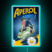 Load image into Gallery viewer, Aperol Spritz Social RGB neon sign lightblue 
