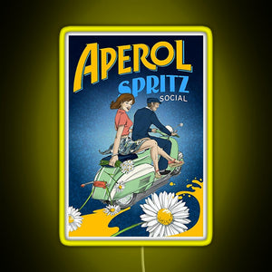 Aperol Spritz Social RGB neon sign yellow