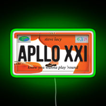 Load image into Gallery viewer, Apollo XXI Steve Lacy License Plate RGB neon sign green