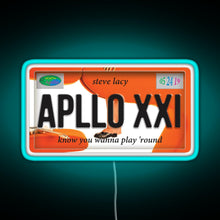 Load image into Gallery viewer, Apollo XXI Steve Lacy License Plate RGB neon sign lightblue 