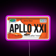 Load image into Gallery viewer, Apollo XXI Steve Lacy License Plate RGB neon sign  pink