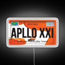 Load image into Gallery viewer, Apollo XXI Steve Lacy License Plate RGB neon sign white 