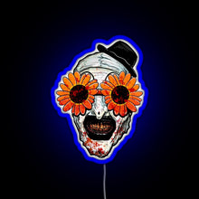 Load image into Gallery viewer, Art The Clown Terrifier 2 Sunflower Sunglasses RGB neon sign blue