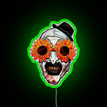 Load image into Gallery viewer, Art The Clown Terrifier 2 Sunflower Sunglasses RGB neon sign green