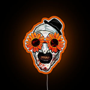Art The Clown Terrifier 2 Sunflower Sunglasses RGB neon sign orange