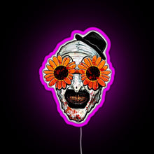Load image into Gallery viewer, Art The Clown Terrifier 2 Sunflower Sunglasses RGB neon sign  pink