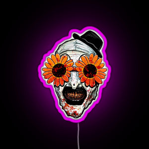 Art The Clown Terrifier 2 Sunflower Sunglasses RGB neon sign  pink