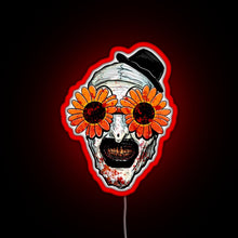 Load image into Gallery viewer, Art The Clown Terrifier 2 Sunflower Sunglasses RGB neon sign red