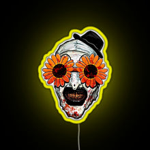 Load image into Gallery viewer, Art The Clown Terrifier 2 Sunflower Sunglasses RGB neon sign yellow