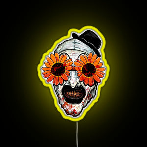 Art The Clown Terrifier 2 Sunflower Sunglasses RGB neon sign yellow
