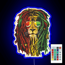 Load image into Gallery viewer, Awesome Design Bob Marley Funny Men Rasta Lion Women Who Love RGB neon sign remote