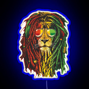 Awesome Design Bob Marley Funny Men Rasta Lion Women Who Love RGB neon sign blue