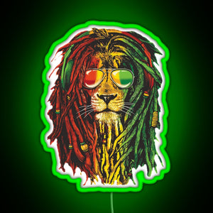 Awesome Design Bob Marley Funny Men Rasta Lion Women Who Love RGB neon sign green