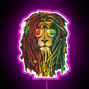 Awesome Design Bob Marley Funny Men Rasta Lion Women Who Love RGB neon sign  pink
