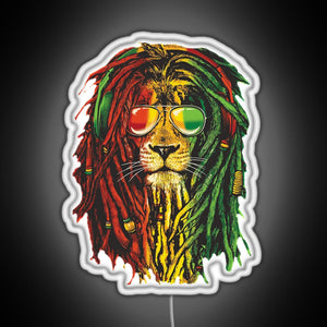 Awesome Design Bob Marley Funny Men Rasta Lion Women Who Love RGB neon sign white 