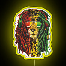 Load image into Gallery viewer, Awesome Design Bob Marley Funny Men Rasta Lion Women Who Love RGB neon sign yellow