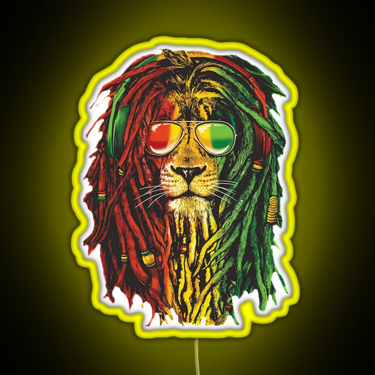 Awesome Design Bob Marley Funny Men Rasta Lion Women Who Love Rgb Neon ...