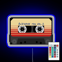 Load image into Gallery viewer, Awesome Mixtape Vol 2 Cassette Retro RGB neon sign remote