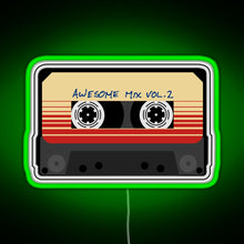 Load image into Gallery viewer, Awesome Mixtape Vol 2 Cassette Retro RGB neon sign green