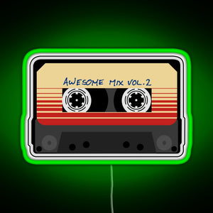 Awesome Mixtape Vol 2 Cassette Retro RGB neon sign green
