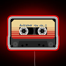 Load image into Gallery viewer, Awesome Mixtape Vol 2 Cassette Retro RGB neon sign red