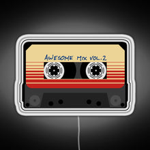 Load image into Gallery viewer, Awesome Mixtape Vol 2 Cassette Retro RGB neon sign white 