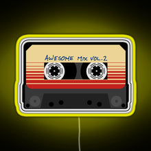 Load image into Gallery viewer, Awesome Mixtape Vol 2 Cassette Retro RGB neon sign yellow