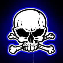 Load image into Gallery viewer, Awesome skull RGB neon sign blue