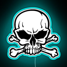 Load image into Gallery viewer, Awesome skull RGB neon sign lightblue 