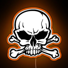 Load image into Gallery viewer, Awesome skull RGB neon sign orange
