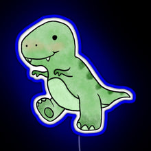 Load image into Gallery viewer, Baby T Rex RGB neon sign blue