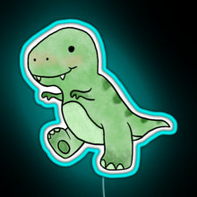 Load image into Gallery viewer, Baby T Rex RGB neon sign lightblue 