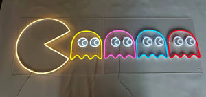 Pacman neon wall sign