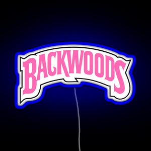 Backwoods pink RGB neon sign blue