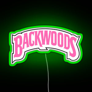 Backwoods pink RGB neon sign green