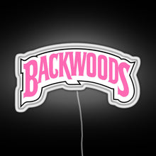 Load image into Gallery viewer, Backwoods pink RGB neon sign white 