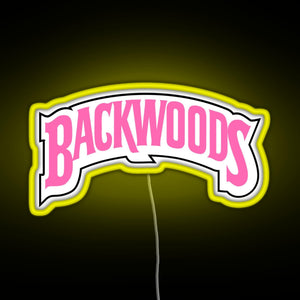 Backwoods pink RGB neon sign yellow