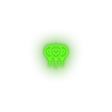 Load image into Gallery viewer, green ballons led balloons celebration heart love relationship romance valentine day neon factory