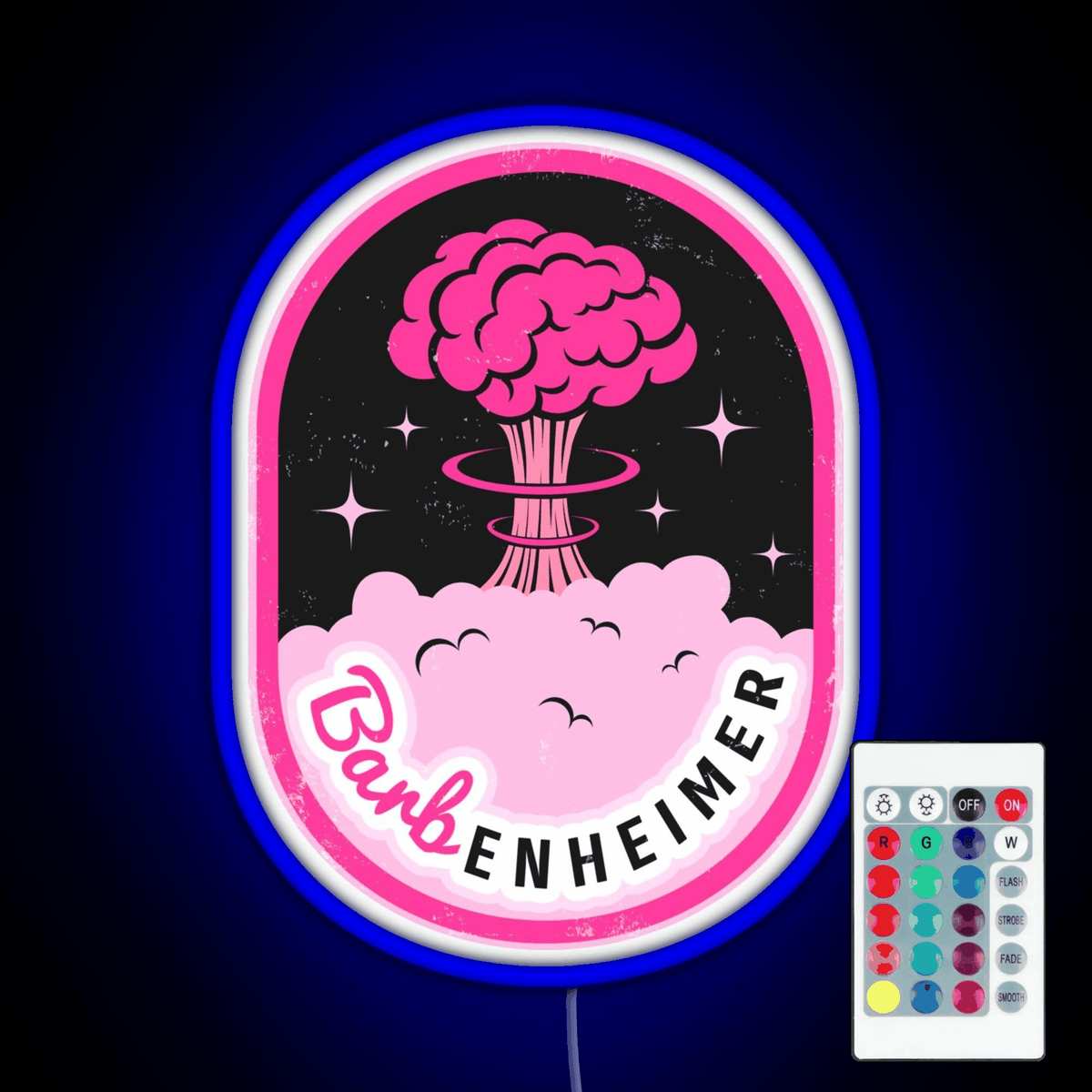 Barbenheimer RGB neon sign