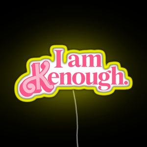 Barbie I am Kenough Pink Color RGB neon sign yellow